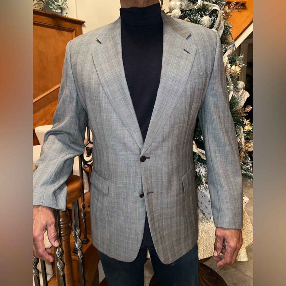 Issimo Italian Men's Gray  Plaid Suit 48L - Picture 2 of 16